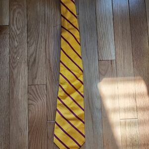 Ralph Lauren Yellow Tie with Burgundy Diagonal Stripes